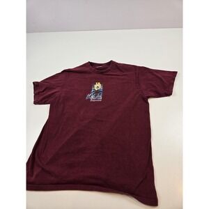 Supreme Marvel Ghost Rider Shirt Mens Large Burgundy Graphic Tee Made USA Skate